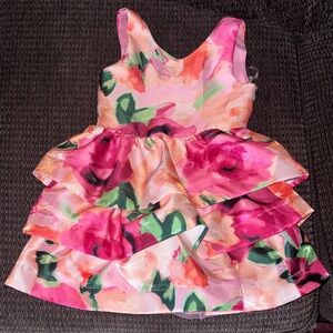 by & by Pink and Orange Floral Dress